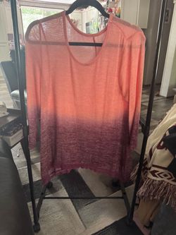 Ombre Lightweight Knit Long Sleeve Top