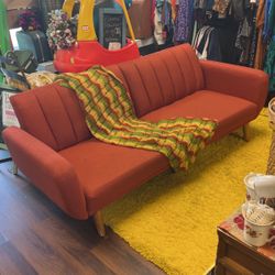 MCM Style Comfy Burnt Orange Futon