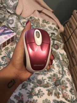 Pink wireless mouse with usb