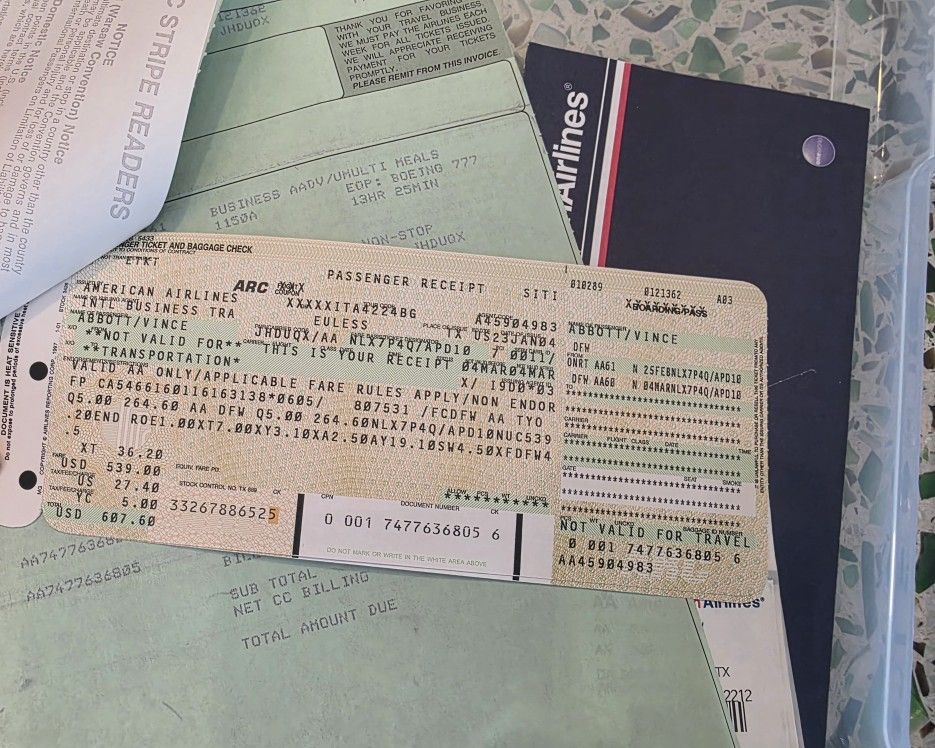 PANTERA VINCE ABBOTT
INERNATIONAL TRAVEL TOKYO Date MAR /04