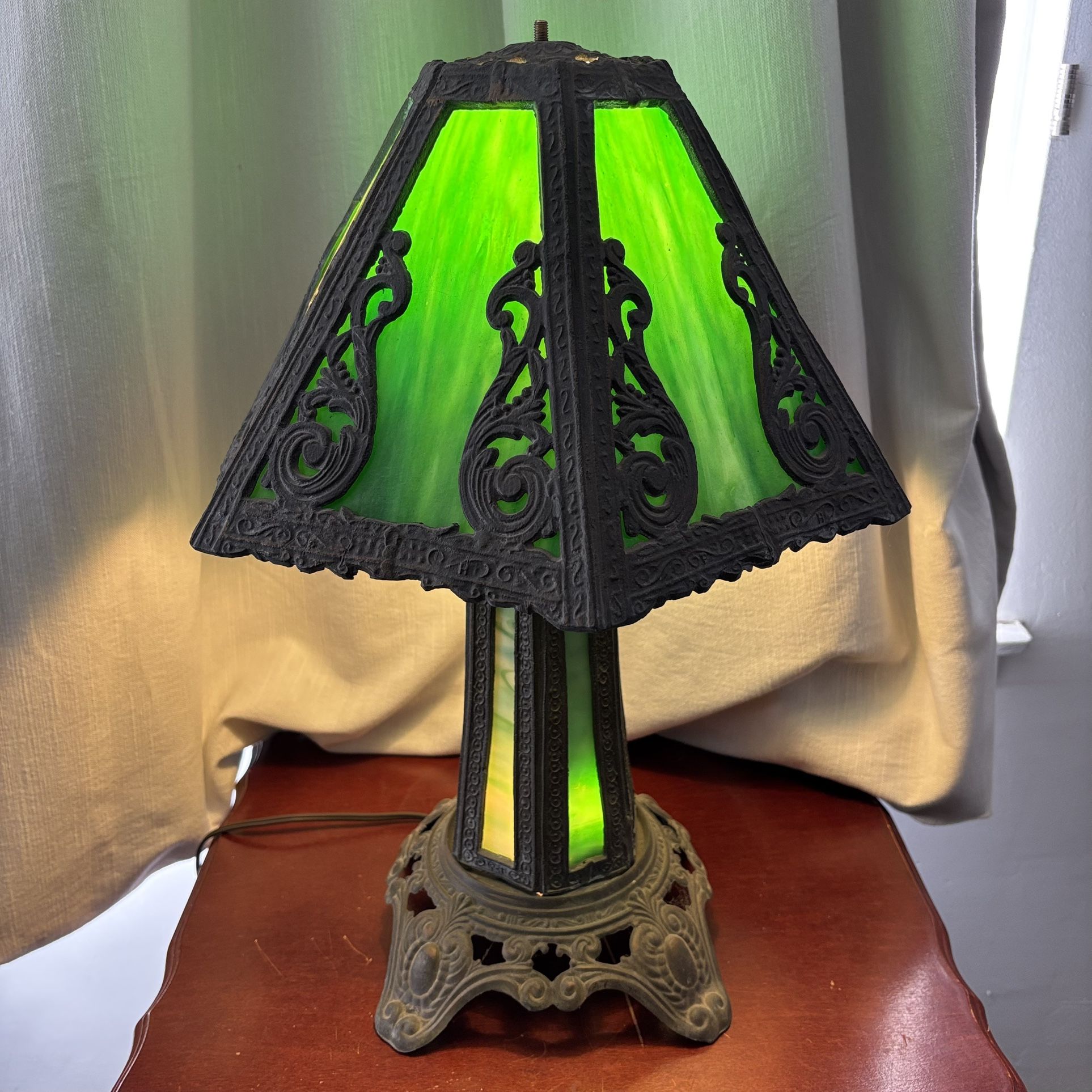 EF & EF Industries Slag Glass Lamp
