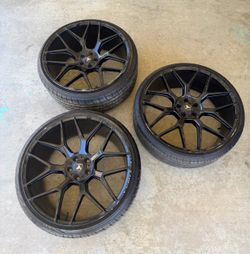 (3) Asanti Black Label ABL-27 Dynasty Gloss Black With Tires