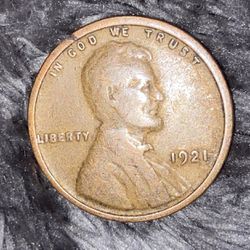 1921 Lincoln Wheat Cent Penny Coin 