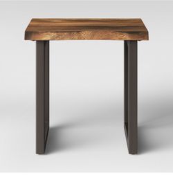 Thoracic Wood top End table with Metal Legs 
