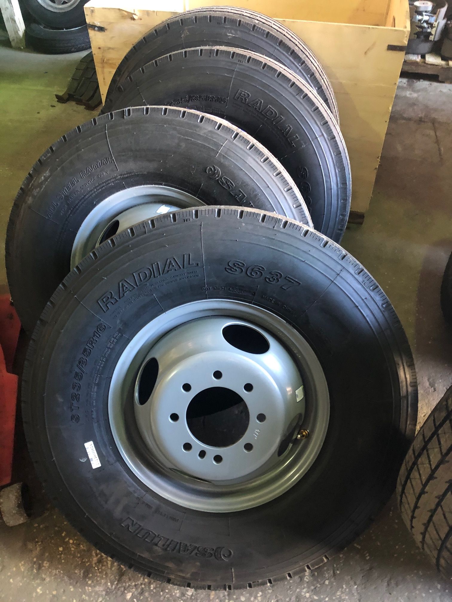 16" 8 Lug - Trailer tires on duel rim - 235/85/16 all steel - 14 ply - Trailer tires - We carry all trailer tires, trailer parts, trailer shop