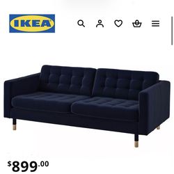 IKEA MORADO Blue Velvet Couch