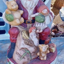Hand Painted Porcelain Musical Santa 
