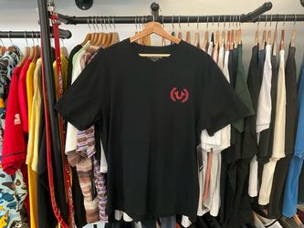 True Religion Multi Logo Overlap Tee Black Red Logo Size Medium