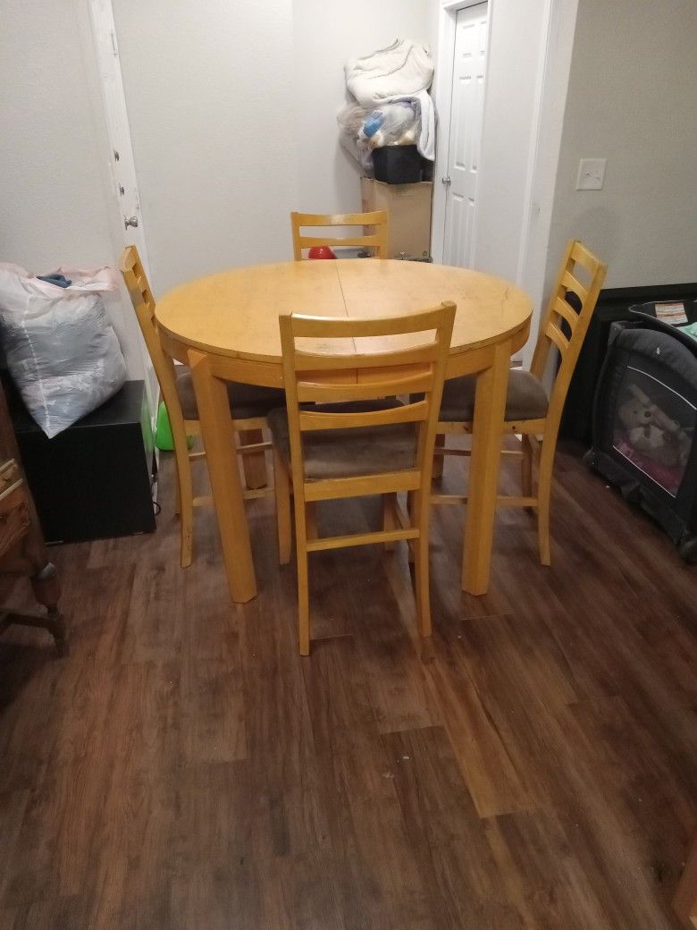 Round Tall Kitchen Table With 4 Chairs