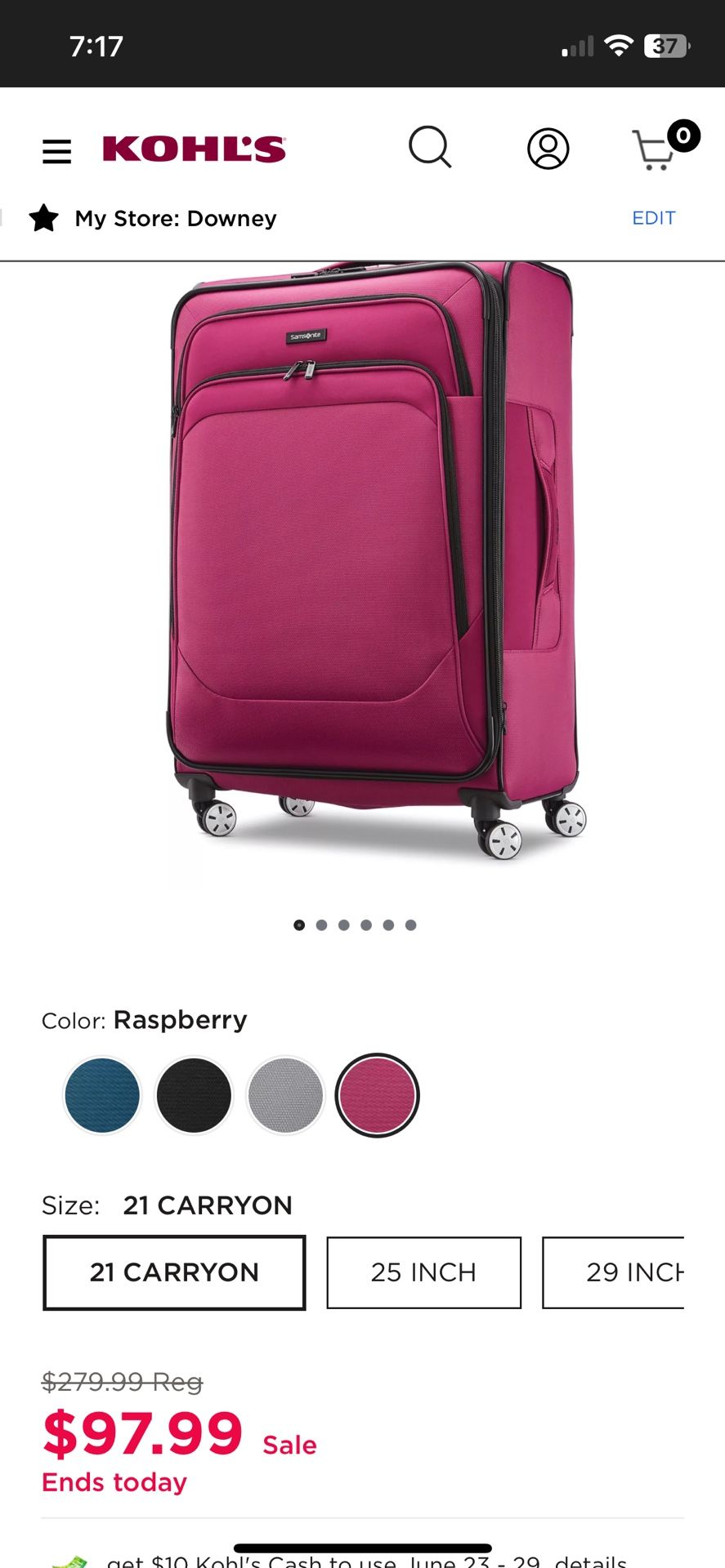 Samsonite Hyperspin 4 Softside Spinner Luggage Carry On