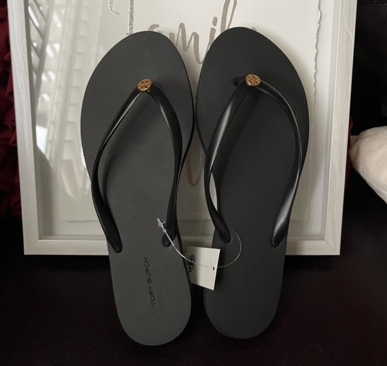 NWT Tory Burch Solid thin flip flop PVC/EVA In black 2023 new style