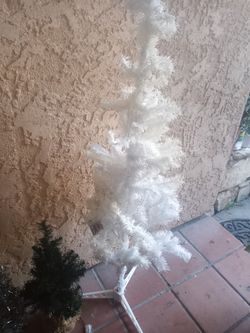 53" Tall Xmas Tree White Artifical  Pre Lit 