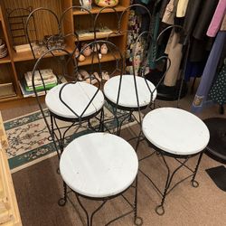 Set of 4 Vintage Ice Cream Parlor Chairs