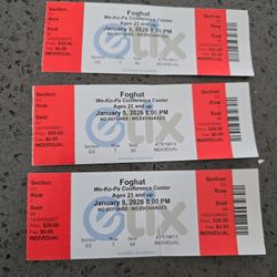 Three Tickets For Foghat At We Ko Pa Casino 