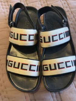 Gucci Men's Supreme Ciriano Lux Monogram Logo Sandals Black Size 12
