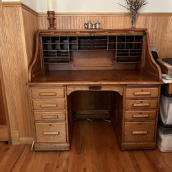 Oak Roll Top Desk
