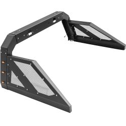 Vevor Black Heavy Duty Steel Roll Bar Chase Rack Adjustable (62"-76") w/ Auxiliary Side Marker Lamps for Pickup Trucks (All Sizes) [ASSEMBLY REQ]