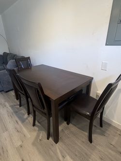 Dining table with bench