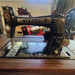 Antique Elgin Sewing Machine/Table