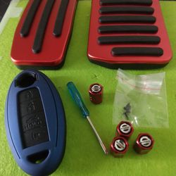 Foot Pedal Pads For Nissan Kicks, Cover Case Key  And Valve Air Caps For Tires  $30.
