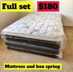 Full size pillow top mattress with box spring