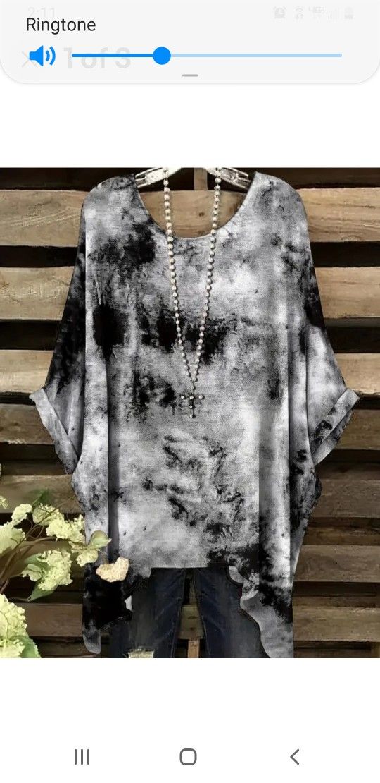Women Tie-Dye T-Shirt Boho Tunic Top Blouse 4X New