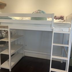 White Twin Loft Book Shelf Under 