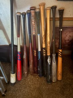 These are all wood bats that are for sale