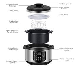 Geek Chef 12 in 1 Electric 8 Quart Oval Pressure Cooker Pot with