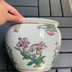 Painted Ceramic Planter Pot