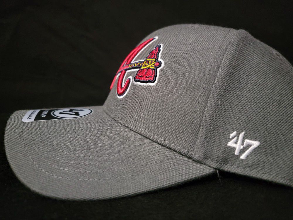 Atlanta Braves Tomahawk 47' brand MVP Adjustable MLB Hat Charcoal
