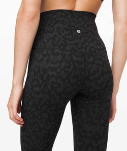 Lululemon Athletic Leggings Women's Black Leopard Print