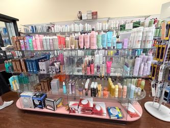 one display cabinet and shelving