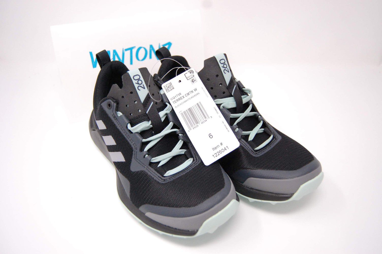 Adidas Terrex CMTK 260 Shoes Womens Size 6 Black/Chalk White/Ash Green Hiking shoes Continental Rubber.
