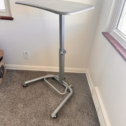 Standing Sitting Desk Adjustable Height Mobile Portable Rolling Table Computer Station / Stand
