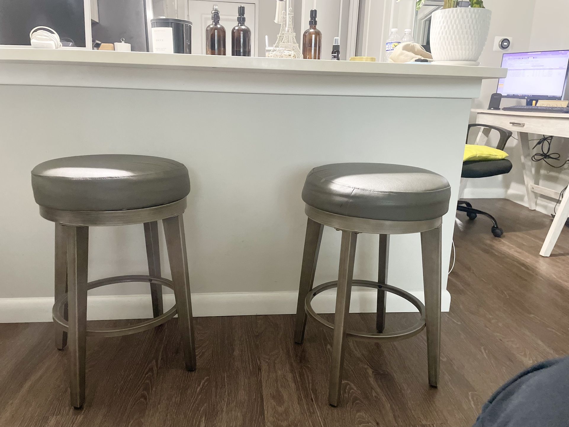 4 Gray Bar Stools