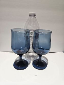 Libbey Tulip Dusky Blue Wine Glasses - SET OF 2