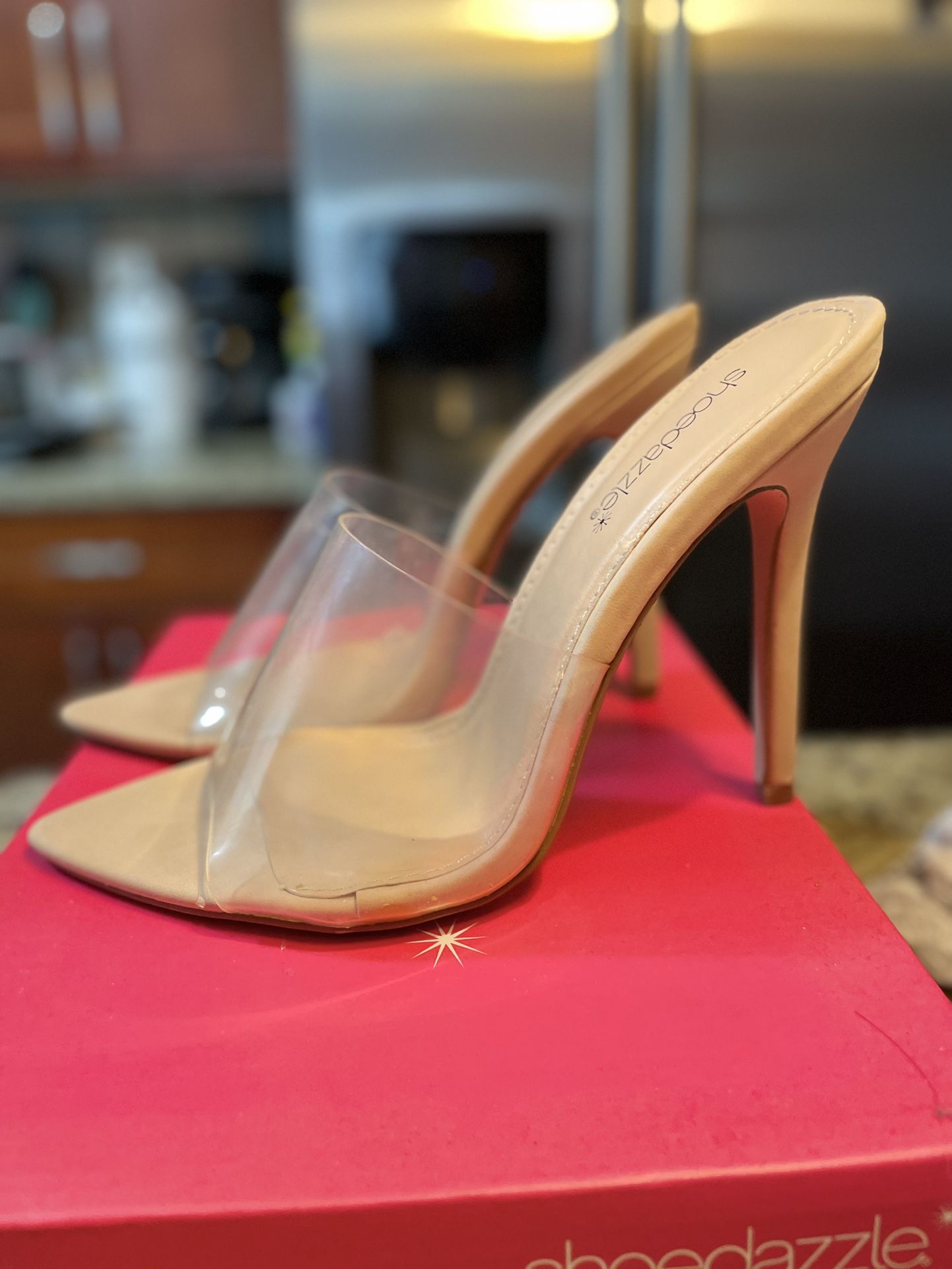 Clear/nude Heels