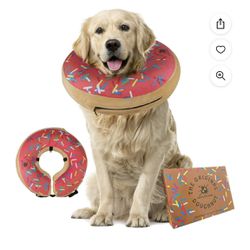 Inflatable Recovery Adjustable Dog Donut Cone Collar Blow Up Dog Collar for Small Medium Large Dogs Cats Dog Neck Donut Collar Prevent from Biting Scr