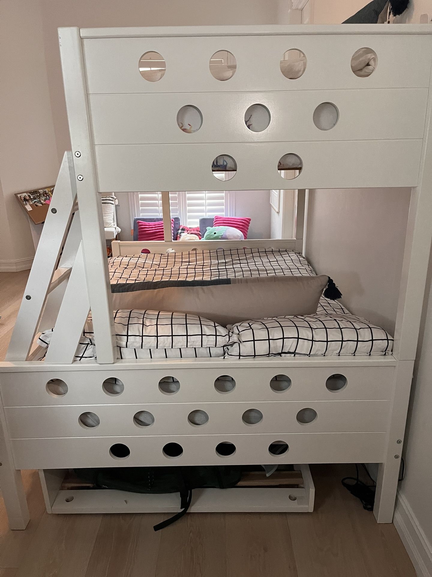 Trundle Bunk Bed Twin Over Full with Stairs and Storage