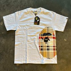Bape X Burberry White T Shirt 