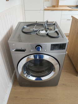 LG WM3700HVA Washer and Dryer Set – Good Condition, Front Load Stackable – Valley Stream, NY