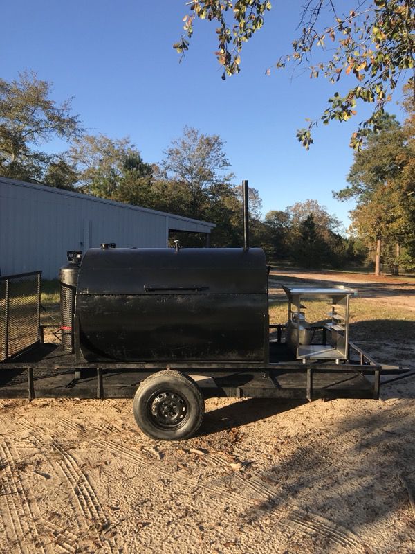 Gas BBQ pit and trailer