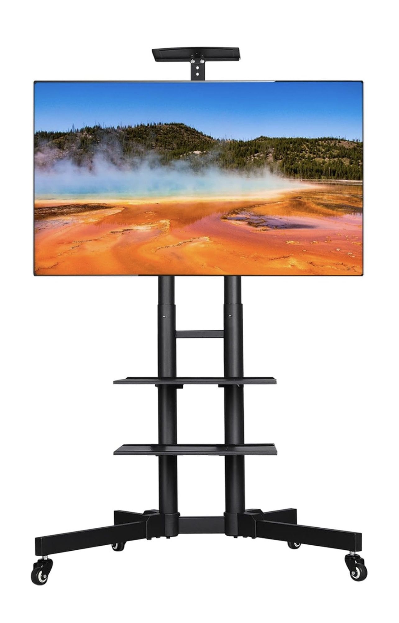 Yaheetech Mobile TV Stand, Adjustable TV Cart with Locking Wheels for 30-60 Inch Flat Screen Plasma LED LCD TVs up to 110 lbs, Portable Cart Stand wit