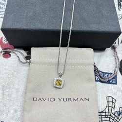 Petite Albion Pendant Necklace In Sterling Silver With Citrine And Pave Diamonds 