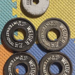 Vintage Barbell Weight Plates 2.75 Lbs/1.25 Kg