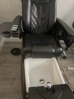 Black Pedicure massage Spa Chair with Foot Basin