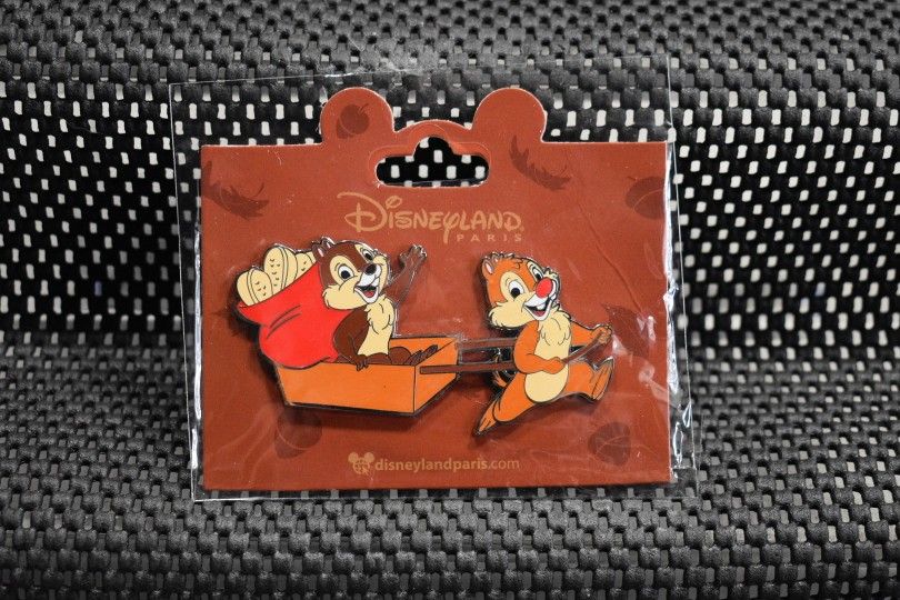 Disney Paris Chip & Dale Sled Nuts Pin