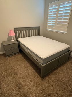 Full Bedroom Set with Nightstand, Chest, and Mattress