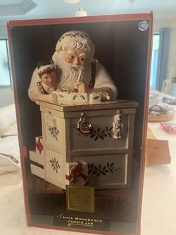 Christmas Santas Workbench Cookie Jar
